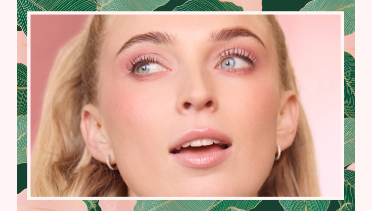 Front-facing view of a finished face makeup look