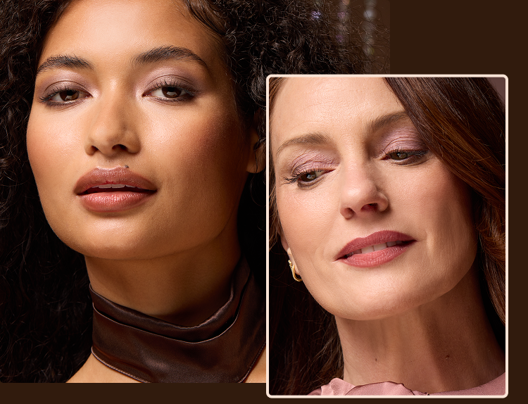 Close-up beauty portraits featured in the Fall 2026 Cozy Color collection